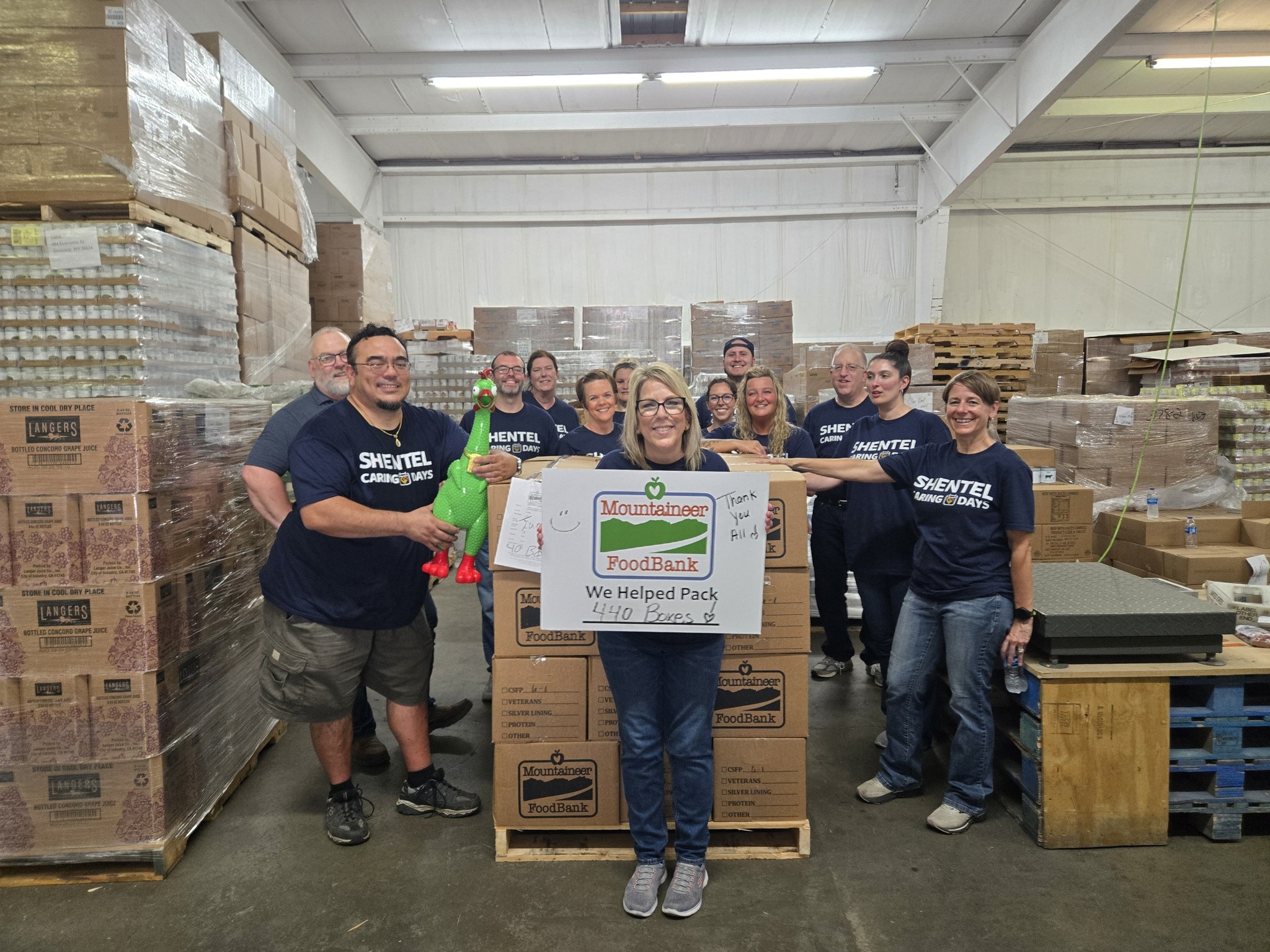 Shentel volunteers supporting Mountaineer Food Bank in Sutton, West Virginia